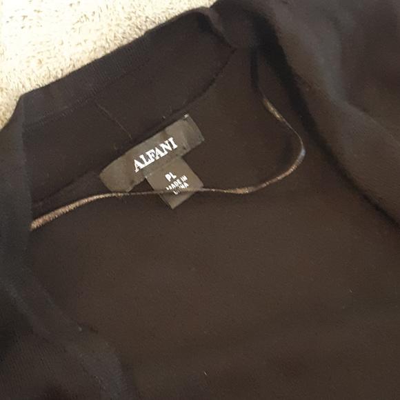 Alfani Petite Black Sequined Open Front Cardigan - Picture 6 of 8